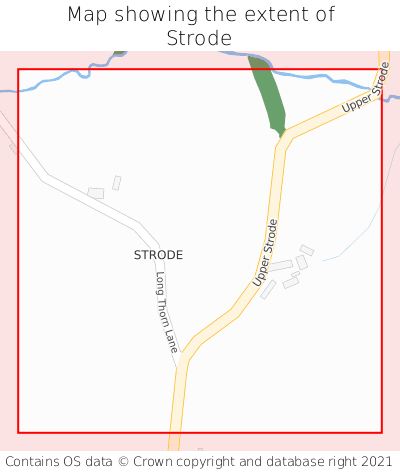Map showing extent of Strode as bounding box