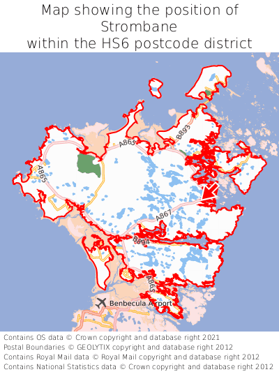 Map showing location of Strombane within HS6