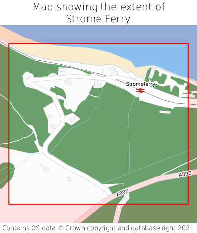 Map showing extent of Strome Ferry as bounding box