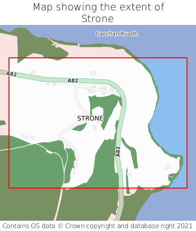Map showing extent of Strone as bounding box