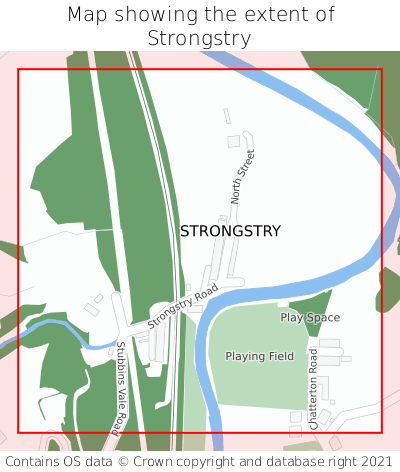 Map showing extent of Strongstry as bounding box