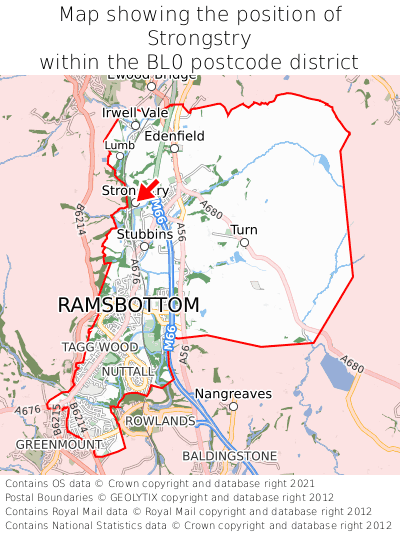 Map showing location of Strongstry within BL0