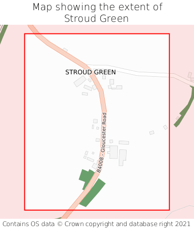 Map showing extent of Stroud Green as bounding box