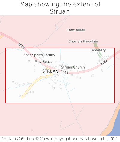 Map showing extent of Struan as bounding box