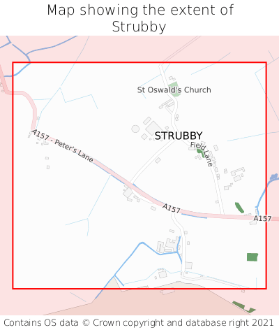 Map showing extent of Strubby as bounding box