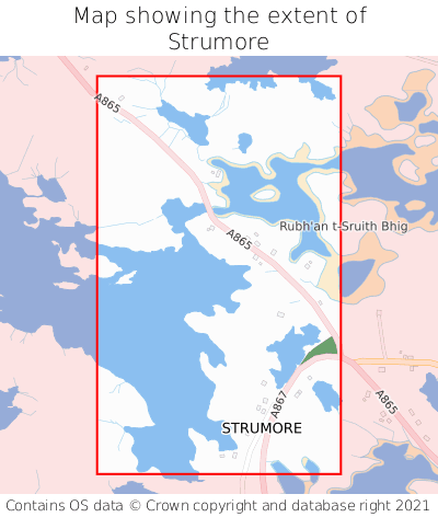 Map showing extent of Strumore as bounding box