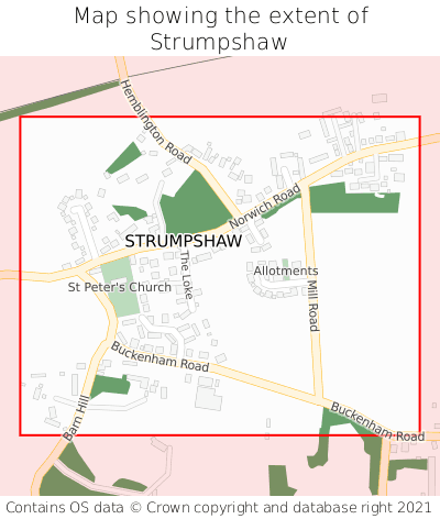 Map showing extent of Strumpshaw as bounding box