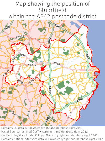 Map showing location of Stuartfield within AB42