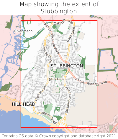 Map showing extent of Stubbington as bounding box