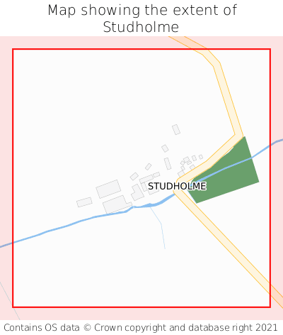 Map showing extent of Studholme as bounding box