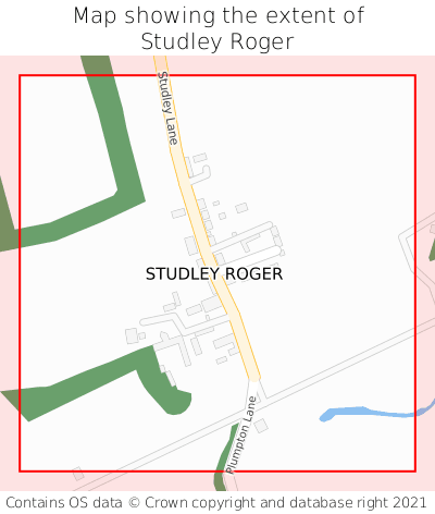 Map showing extent of Studley Roger as bounding box