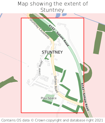 Map showing extent of Stuntney as bounding box