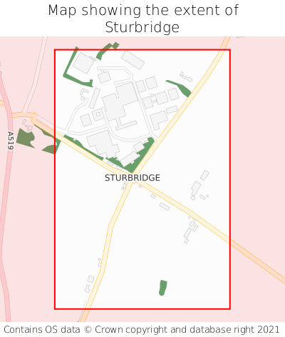 Map showing extent of Sturbridge as bounding box
