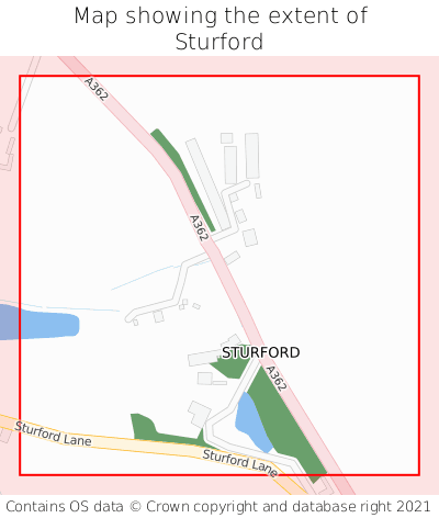 Map showing extent of Sturford as bounding box