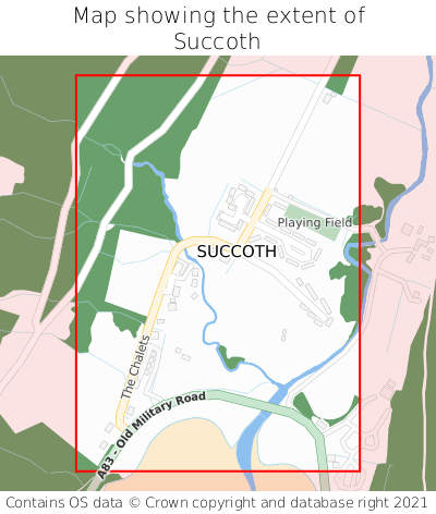 Map showing extent of Succoth as bounding box