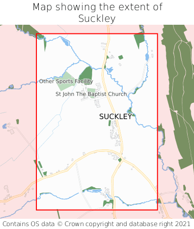 Map showing extent of Suckley as bounding box