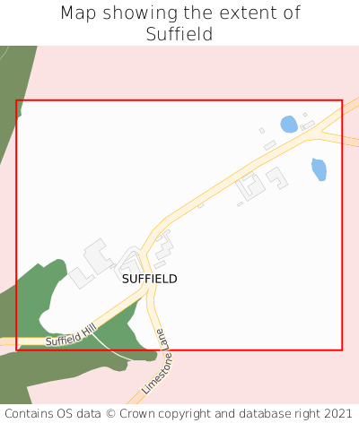 Map showing extent of Suffield as bounding box