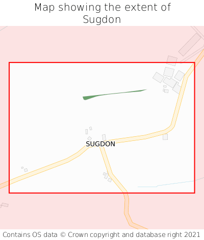Map showing extent of Sugdon as bounding box