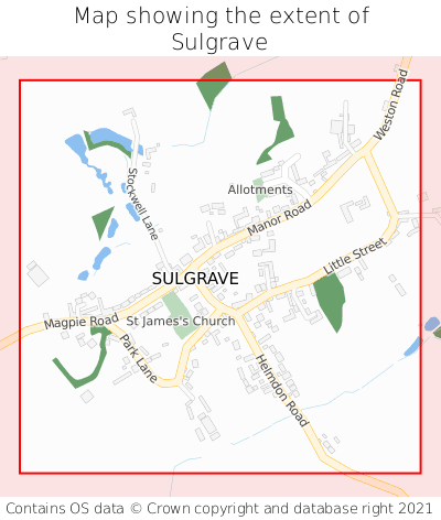 Map showing extent of Sulgrave as bounding box