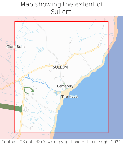 Map showing extent of Sullom as bounding box