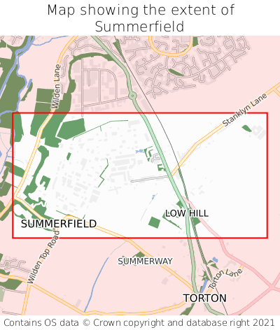 Map showing extent of Summerfield as bounding box