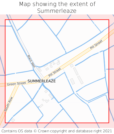Map showing extent of Summerleaze as bounding box