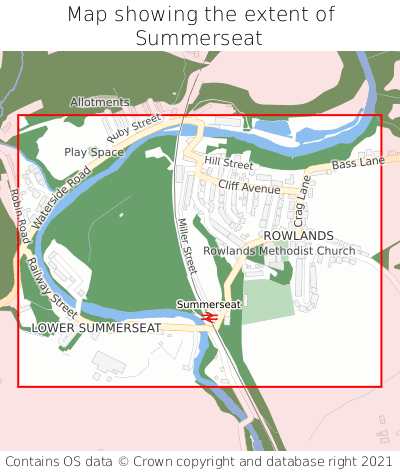 Map showing extent of Summerseat as bounding box
