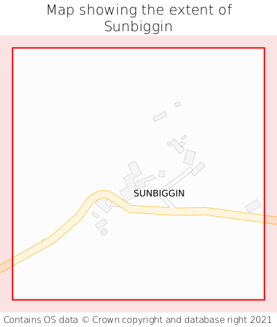 Map showing extent of Sunbiggin as bounding box