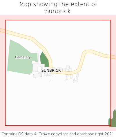 Map showing extent of Sunbrick as bounding box