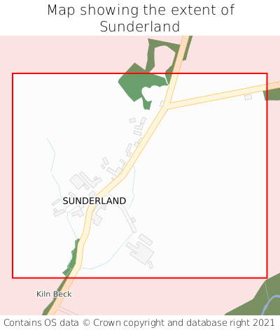 Map showing extent of Sunderland as bounding box