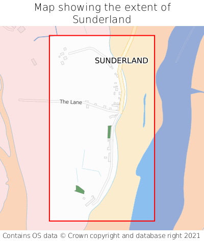 Map showing extent of Sunderland as bounding box