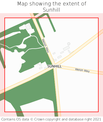 Map showing extent of Sunhill as bounding box
