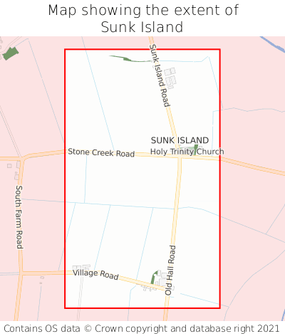 Map showing extent of Sunk Island as bounding box