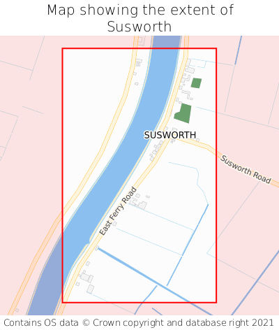 Map showing extent of Susworth as bounding box