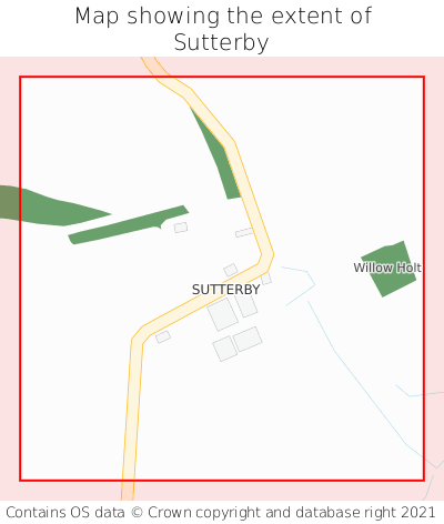 Map showing extent of Sutterby as bounding box