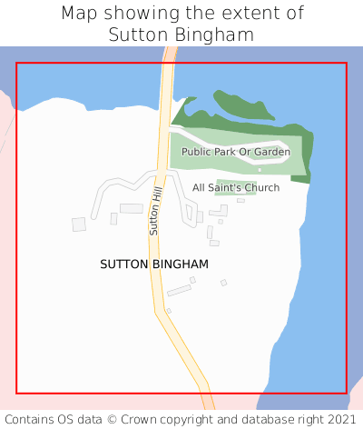Map showing extent of Sutton Bingham as bounding box