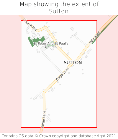 Map showing extent of Sutton as bounding box