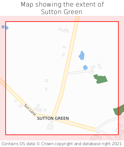Map showing extent of Sutton Green as bounding box