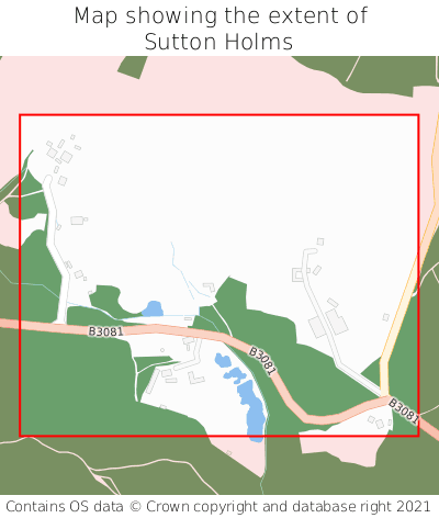 Map showing extent of Sutton Holms as bounding box