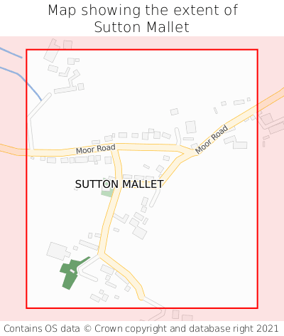 Map showing extent of Sutton Mallet as bounding box