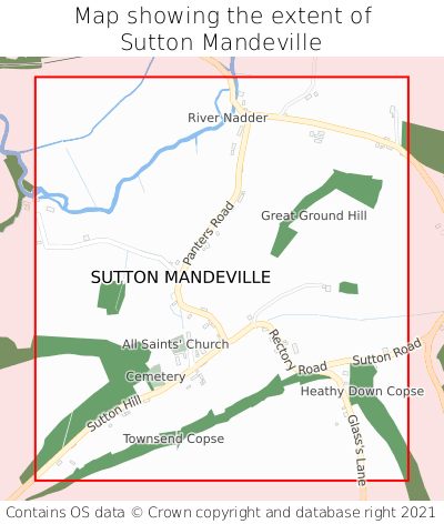 Map showing extent of Sutton Mandeville as bounding box