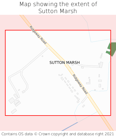Map showing extent of Sutton Marsh as bounding box