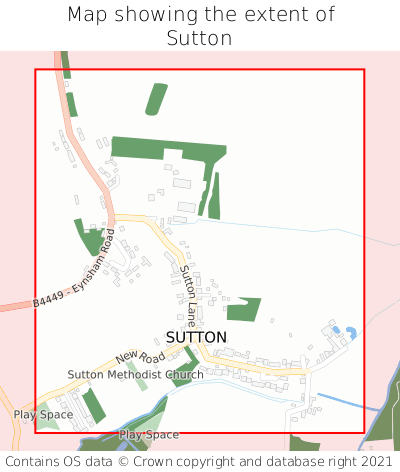 Map showing extent of Sutton as bounding box
