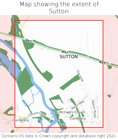 Map showing extent of Sutton as bounding box