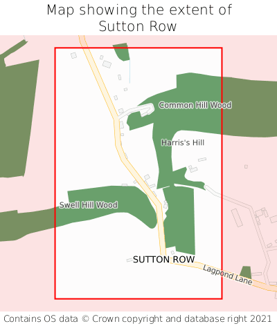 Map showing extent of Sutton Row as bounding box