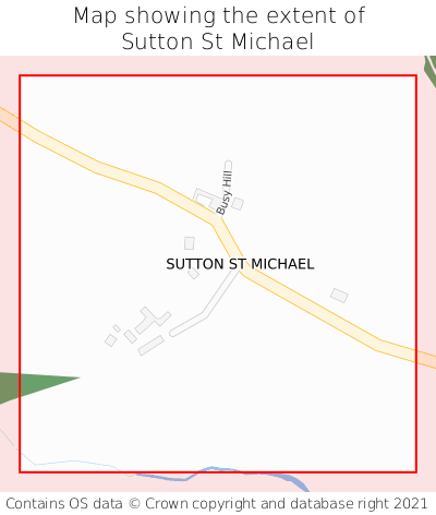 Map showing extent of Sutton St Michael as bounding box