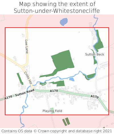 Map showing extent of Sutton-under-Whitestonecliffe as bounding box