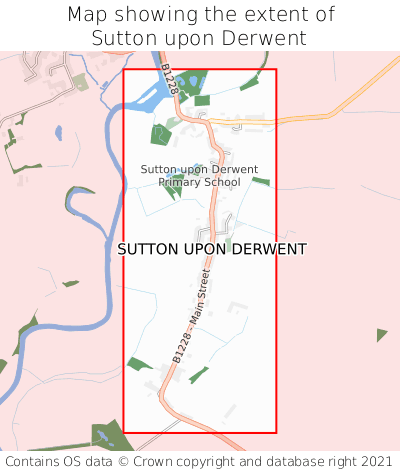 Map showing extent of Sutton upon Derwent as bounding box