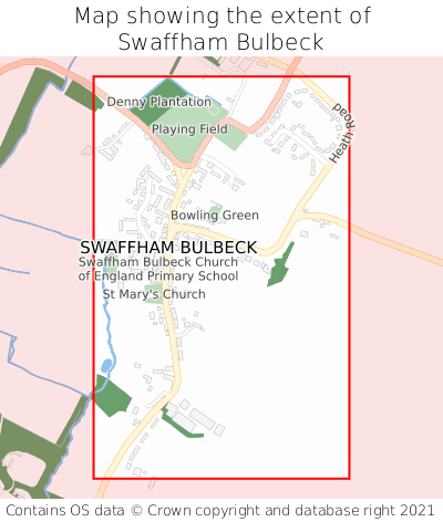 Map showing extent of Swaffham Bulbeck as bounding box