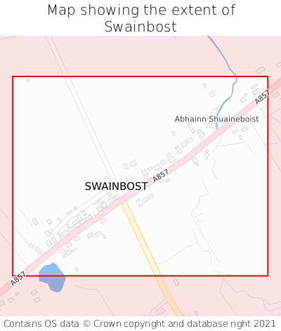 Map showing extent of Swainbost as bounding box